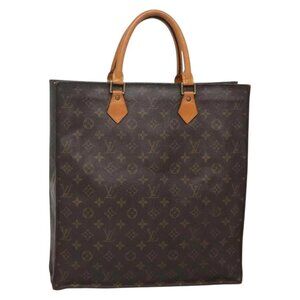 LOUIS VUITTON Monogram Sac Plat Hand Bag M51140 LV Auth 141120